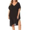 Women's Plus Size Live In Color Easy Tunic Swimsuit Cover Up(Womens Plus Size Live In Color Easy Tunic Swimsuit Cover Up) -Anne Cole Store 23PC54101 BLK 196