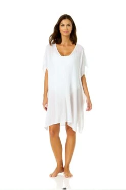 Women's Live In Color Easy Tunic Swimsuit Cover Up(Womens Live In Color Easy Tunic Swimsuit Cover Up) -Anne Cole Store 24MC54101 WHT 1136
