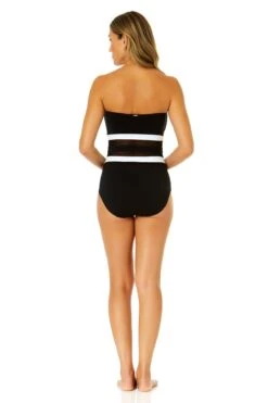 Women's Mesh Around Mesh Strapless One Piece(Womens Mesh Around Mesh Strapless One Piece) -Anne Cole Store 24MO05001 BLK 1390