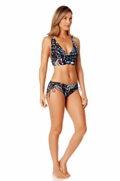 Women's Dance Floor Paisley Soft Band Shirred Bralette Bikini Top(Womens Dance Floor Paisley Soft Band Shirred Bralette Bikini Top) -Anne Cole Store 24MT10448 MULT 24MB30048 MULT 838 6