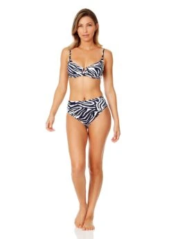 Women's Zebra Shadow V Wire Underwire Bikini Swim Top(Womens Zebra Shadow V Wire Underwire Bikini Swim Top) -Anne Cole Store 24MT11084 NAWH 24MB37484NAWH 142
