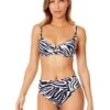 Women's Zebra Shadow V Wire Underwire Bikini Swim Top(Womens Zebra Shadow V Wire Underwire Bikini Swim Top)