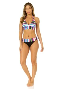 Women's Easy Breezy Stripe Halter Bikini Top(Womens Easy Breezy Stripe Halter Bikini Top) -Anne Cole Store 24MT12264 MULT 24MB30264 MULT 726