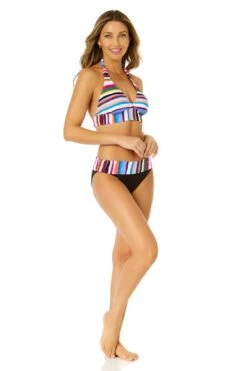 Women's Easy Breezy Stripe Halter Bikini Top(Womens Easy Breezy Stripe Halter Bikini Top) -Anne Cole Store 24MT12264 MULT 24MB30264 MULT 733
