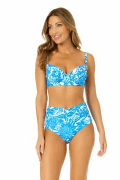 Women's Midnight Floral Shirred Underwire Bikini Top(Womens Midnight Floral Shirred Underwire Bikini Top) -Anne Cole Store 24MT14154 BLWH 24MB38854 BLWH 1529 3