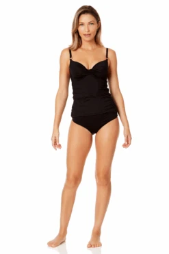 Women's Live In Color Surplice Underwire Tankini Swim Top(Womens Live In Color Surplice Underwire Tankini Swim Top) -Anne Cole Store 24MT23301 BLK MYMB36001 BLK 325 1
