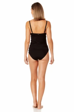 Women's Live In Color Surplice Underwire Tankini Swim Top(Womens Live In Color Surplice Underwire Tankini Swim Top) -Anne Cole Store 24MT23301 BLK MYMB36001 BLK 325 5