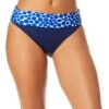 Women's Denim Dot Printed Fold Over Bikini Bottom(Womens Denim Dot Printed Fold Over Bikini Bottom) -Anne Cole Store 25MB30212 DEPR 311