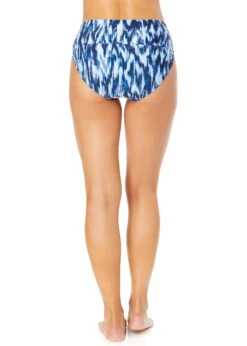Women's Tie Dye Ikat Soft Band High Waist Swim Bottom(Womens Tie Dye Ikat Soft Band High Waist Swim Bottom) -Anne Cole Store 25MB37468 BLWH 1137