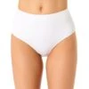 Women's Live In Color Textured High Waist Swim Bottom(Womens Live In Color Textured High Waist Swim Bottom 2) -Anne Cole Store 25MB39101 WHITE 578 FRONT