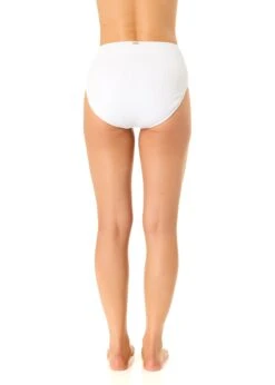 Women's Live In Color Textured High Waist Swim Bottom(Womens Live In Color Textured High Waist Swim Bottom 2) -Anne Cole Store 25MB39101 WHITE 579