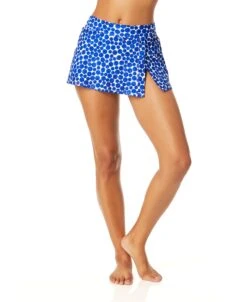 Women's Denim Dot Banded Side Skirted Swim Bottom(Womens Denim Dot Banded Side Skirted Swim Bottom) -Anne Cole Store 25MB41312 DEPR 247