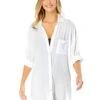 Women's Live In Color Button Down Shirt Swimsuit Cover Up(Womens Live In Color Button Down Shirt Swimsuit Cover Up 2)