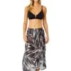 Women's Palm Chic Ring Sarong Skirt Swimsuit Cover Up(Womens Palm Chic Ring Sarong Skirt Swimsuit Cover Up) -Anne Cole Store 25MC53345 BKWH MYMT11001 BLK 119