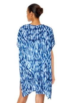 Women's Tie Dye Ikat Easy Tunic Swimsuit Cover Up(Womens Tie Dye Ikat Easy Tunic Swimsuit Cover Up) -Anne Cole Store 25MC54168 BLPR 166 BACK