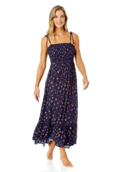 Women's Gradient Floral Smocked Shoulder Tie Dress Cover Up(Womens Gradient Floral Smocked Shoulder Tie Dress Cover Up) 9 Women's Gradient Floral Smocked Shoulder Tie Dress Cover Up(Womens Gradient Floral Smocked Shoulder Tie Dress Cover Up) -Anne Cole Store 25MC55324 MULT 1465