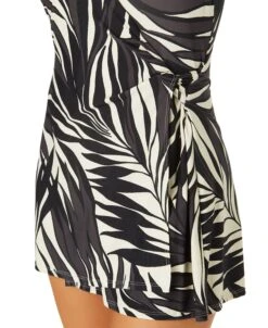 Women's Palm Chic Surplice Twist Skirted Swimdress(Womens Palm Chic Surplice Twist Skirted Swimdress) 7 Women's Palm Chic Surplice Twist Skirted Swimdress(Womens Palm Chic Surplice Twist Skirted Swimdress) -Anne Cole Store 25MD61845 BKWH 1179