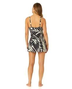 Women's Palm Chic Surplice Twist Skirted Swimdress(Womens Palm Chic Surplice Twist Skirted Swimdress) 9 Women's Palm Chic Surplice Twist Skirted Swimdress(Womens Palm Chic Surplice Twist Skirted Swimdress) -Anne Cole Store 25MD61845 BKWH 1183