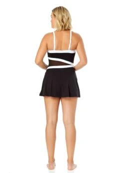 Women's Mesh Around Paneled Strapless Mesh Swim Dress(Womens Mesh Around Paneled Strapless Mesh Swim Dress) -Anne Cole Store 25MD61901 BLK 2281 14e99842 8aa1 471a 83ff ae1feb898459