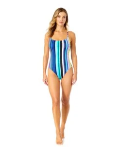 Women's Barcode Stripe Classic Lingerie Maillot One Piece Swimsuit(Womens Barcode Stripe Classic Lingerie Maillot One Piece Swimsuit) -Anne Cole Store 25MO001101 MULT 720 21633f61 ca46 493b b5f4 813d0962a569