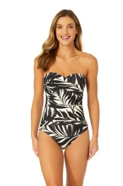 Women's Palm Chic Twist Front Shirred One Piece Swimsuit(Womens Palm Chic Twist Front Shirred One Piece Swimsuit)