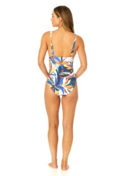 Women's Riviera Floral Soft Band Shirred One Piece Swimsuit(Womens Riviera Floral Soft Band Shirred One Piece Swimsuit) -Anne Cole Store 25MO04815 MULT 1357