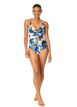 Women's Riviera Floral Underwire Surplice One Piece Swimsuit(Womens Riviera Floral Underwire Surplice One Piece Swimsuit) -Anne Cole Store 25MO07215 MULT 481