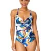 Women's Riviera Floral Underwire Surplice One Piece Swimsuit(Womens Riviera Floral Underwire Surplice One Piece Swimsuit) -Anne Cole Store 25MO07215 MULT 481 FRONT