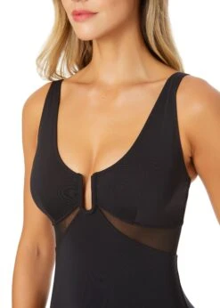 Women's Mesh Around U Ring Mesh Insert One Piece Swimsuit(Womens Mesh Around U Ring Mesh Insert One Piece Swimsuit 1) -Anne Cole Store 25MO08601 BLK 938