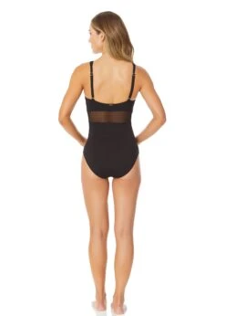 Women's Mesh Around U Ring Mesh Insert One Piece Swimsuit(Womens Mesh Around U Ring Mesh Insert One Piece Swimsuit 1) -Anne Cole Store 25MO08601 BLK 942 f7e91b01 c431 4755 8f6d bffca50f01c6