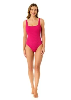 Women's Live In Color Textured Classic Square Neck One Piece Swimsuit(Womens Live In Color Textured Classic Square Neck One Piece Swimsuit 2) 8 Women's Live In Color Textured Classic Square Neck One Piece Swimsuit(Womens Live In Color Textured Classic Square Neck One Piece Swimsuit 2) -Anne Cole Store 25MO10001 FANPK 016