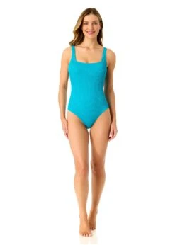 Women's Live In Color Textured Classic Square Neck One Piece Swimsuit(Womens Live In Color Textured Classic Square Neck One Piece Swimsuit 3) -Anne Cole Store 25MO10001 FWTRQ 642