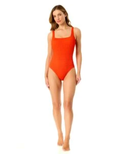 Women's Live In Color Textured Classic Square Neck One Piece Swimsuit(Womens Live In Color Textured Classic Square Neck One Piece Swimsuit 1) -Anne Cole Store 25MO10001 PRFLM 619 bfe2c097 4465 423f a733 d852b0bd31ff