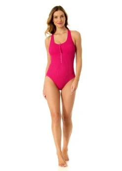 Women's Live In Color Textured Scoop Neck Front Racerback One Piece Swimsuit(Womens Live In Color Textured Scoop Neck Front Racerback One Piece Swimsuit 2) -Anne Cole Store 25MO10101 FANPK 692