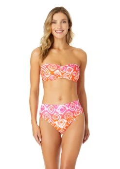 Women's Tie Dye Foulard Twist Bandeau Bikini Swim Top(Womens Tie Dye Foulard Twist Bandeau Bikini Swim Top)