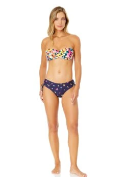 Women's Gradient Floral Twist Bandeau Bikini Swim Top(Womens Gradient Floral Twist Bandeau Bikini Swim Top) -Anne Cole Store 25MT10113 MULT 25MB30024 MULT 1416