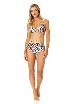 Women's Tiger Dance Ring Front Bikini Swim Top(Womens Tiger Dance Ring Front Bikini Swim Top) -Anne Cole Store 25MT14493 MULT 25MB39093 MULT 054