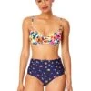 Women's Gradient Floral Shirred Underwire Bikini Swim Top(Womens Gradient Floral Shirred Underwire Bikini Swim Top) -Anne Cole Store 25MT14513 MULT 25MB36024 MULT 1965 FRONT