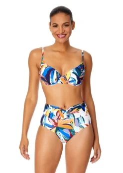 Women's Riviera Floral Shirred Underwire Bikini Swim Top(Womens Riviera Floral Shirred Underwire Bikini Swim Top)