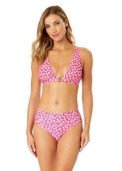 Women's Shibori Geo Ring Plunge Triangle Bikini Swim Top(Womens Shibori Geo Ring Plunge Triangle Bikini Swim Top 1)