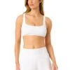 Women's Live In Color Textured Classic Square Neck Bralette Bikini Swim Top(Womens Live In Color Textured Classic Square Neck Bralette Bikini Swim Top 2) -Anne Cole Store 25MT15101 WHITE 25MB39301 WHITE 503 FRONT