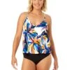 Women's Riviera Floral Easy Triangle Tankini Swim Top(Womens Riviera Floral Easy Triangle Tankini Swim Top) -Anne Cole Store 25MT22415 MULT MYMB36001 BLK 1131 FRONT