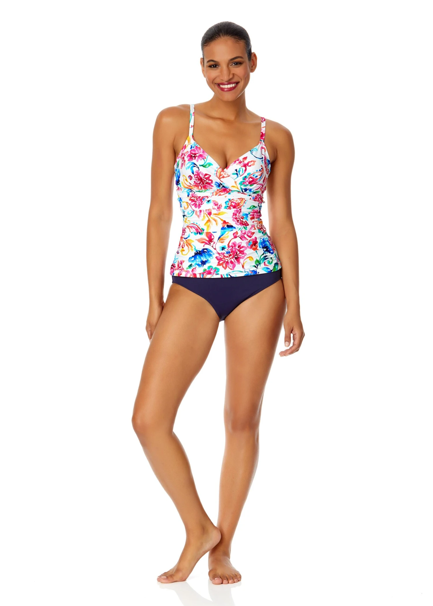 Women's Watercolor Paisley Twist Front Underwire Tankini Swim Top(Womens Watercolor Paisley Twist Front Underwire Tankini Swim Top) 3 Women's Watercolor Paisley Twist Front Underwire Tankini Swim Top(Womens Watercolor Paisley Twist Front Underwire Tankini Swim Top) - Image 3