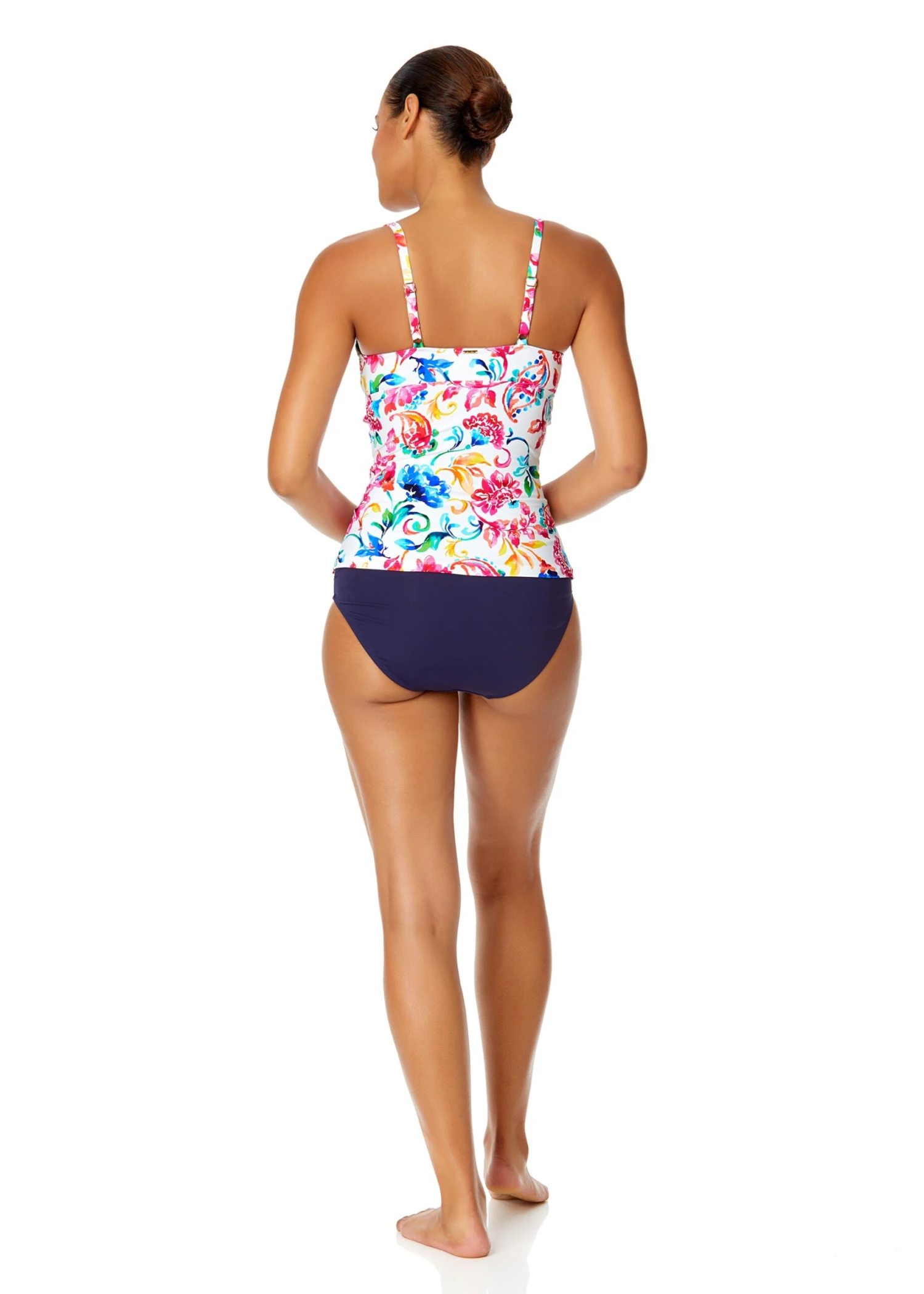 Women's Watercolor Paisley Twist Front Underwire Tankini Swim Top(Womens Watercolor Paisley Twist Front Underwire Tankini Swim Top) 4 Women's Watercolor Paisley Twist Front Underwire Tankini Swim Top(Womens Watercolor Paisley Twist Front Underwire Tankini Swim Top) - Image 4