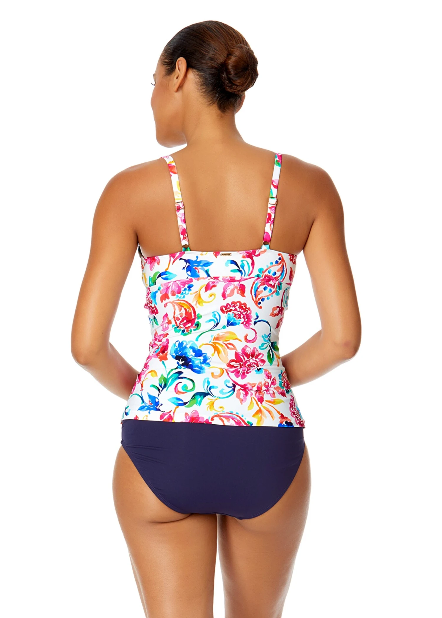 Women's Watercolor Paisley Twist Front Underwire Tankini Swim Top(Womens Watercolor Paisley Twist Front Underwire Tankini Swim Top) 2 Women's Watercolor Paisley Twist Front Underwire Tankini Swim Top(Womens Watercolor Paisley Twist Front Underwire Tankini Swim Top) - Image 2