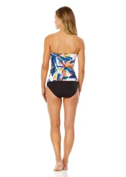 Women's Riviera Floral Twist Front Bandeaukini Swim Top(Womens Riviera Floral Twist Front Bandeaukini Swim Top) -Anne Cole Store 25MT25015 MULT MYMB36001 BLK 589