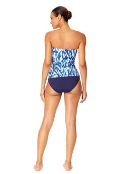Women's Tie Dye Ikat Twist Front Bandeaukini Swim Top(Womens Tie Dye Ikat Twist Front Bandeaukini Swim Top) -Anne Cole Store 25MT25068 BLWH MYMB36001NAVY 1890