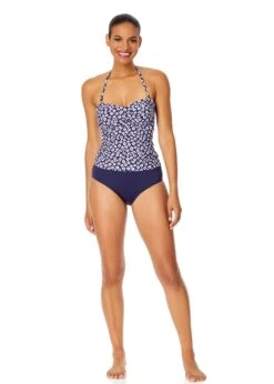 Women's Shibori Geo Twist Front Bandeaukini Swim Top(Womens Shibori Geo Twist Front Bandeaukini Swim Top) 6 Women's Shibori Geo Twist Front Bandeaukini Swim Top(Womens Shibori Geo Twist Front Bandeaukini Swim Top) -Anne Cole Store 25MT25075 BLPR MYMB36001 NAVY 846
