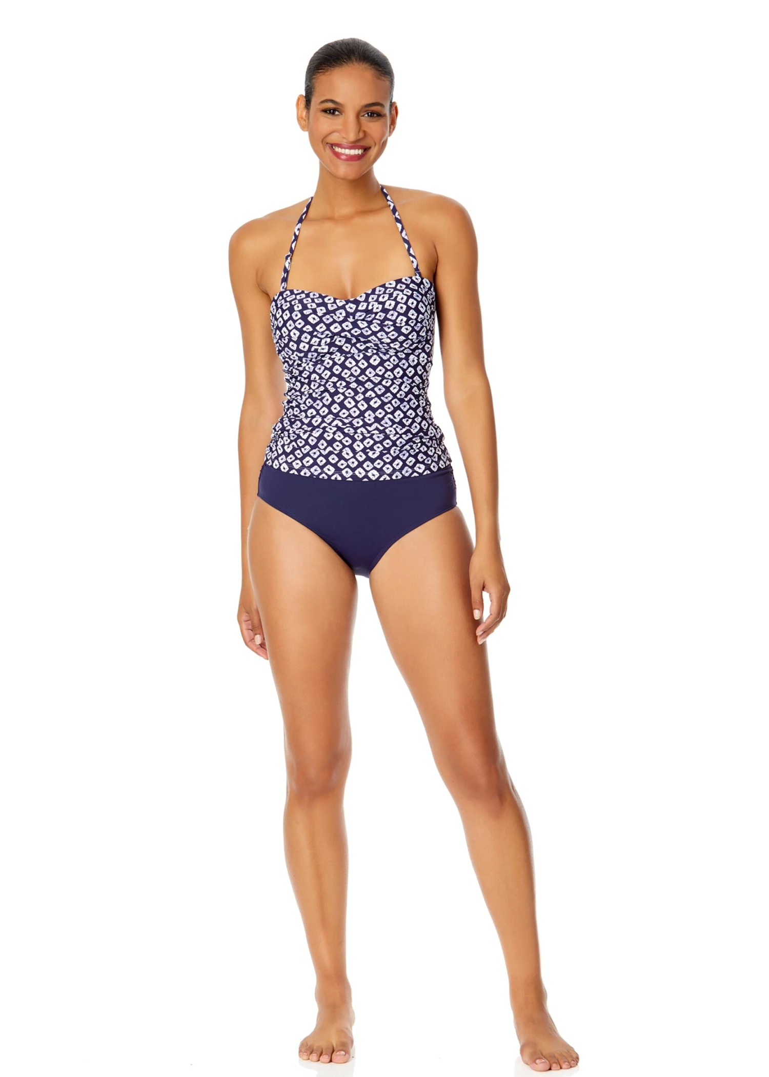 Women's Shibori Geo Twist Front Bandeaukini Swim Top(Womens Shibori Geo Twist Front Bandeaukini Swim Top) 3 Women's Shibori Geo Twist Front Bandeaukini Swim Top(Womens Shibori Geo Twist Front Bandeaukini Swim Top) - Image 3