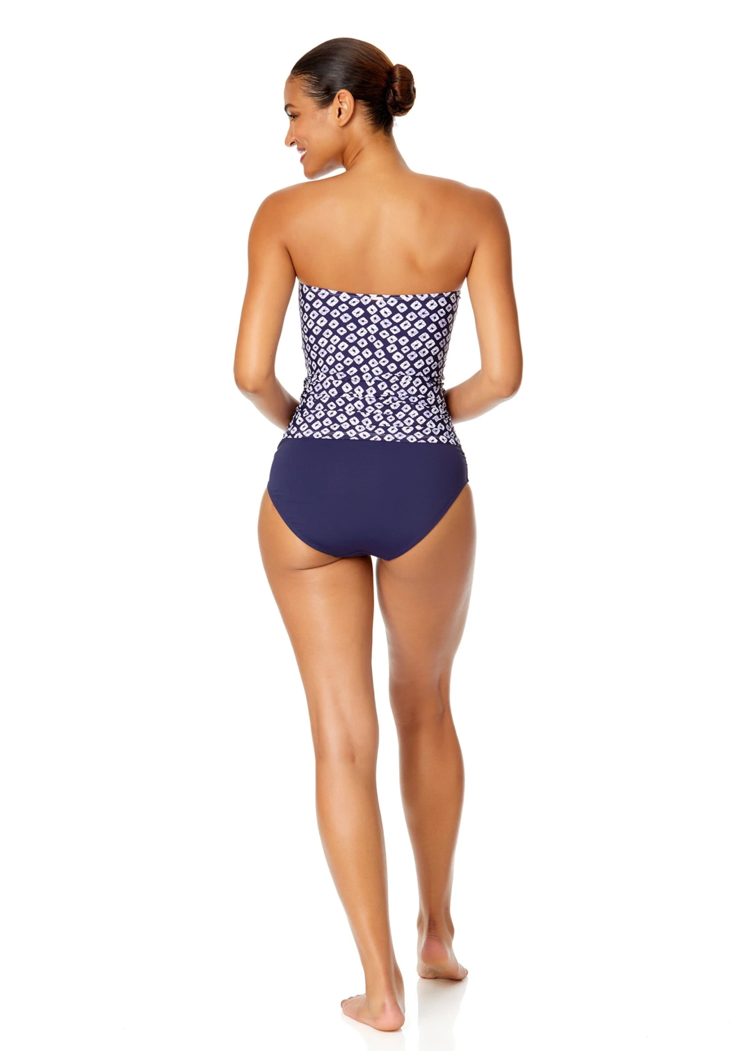 Women's Shibori Geo Twist Front Bandeaukini Swim Top(Womens Shibori Geo Twist Front Bandeaukini Swim Top) 4 Women's Shibori Geo Twist Front Bandeaukini Swim Top(Womens Shibori Geo Twist Front Bandeaukini Swim Top) - Image 4